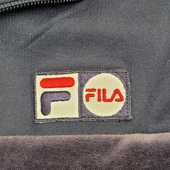 FILA Terry Track Jacket Small 21x25 Baggy Cropped - Picture 2 of 12